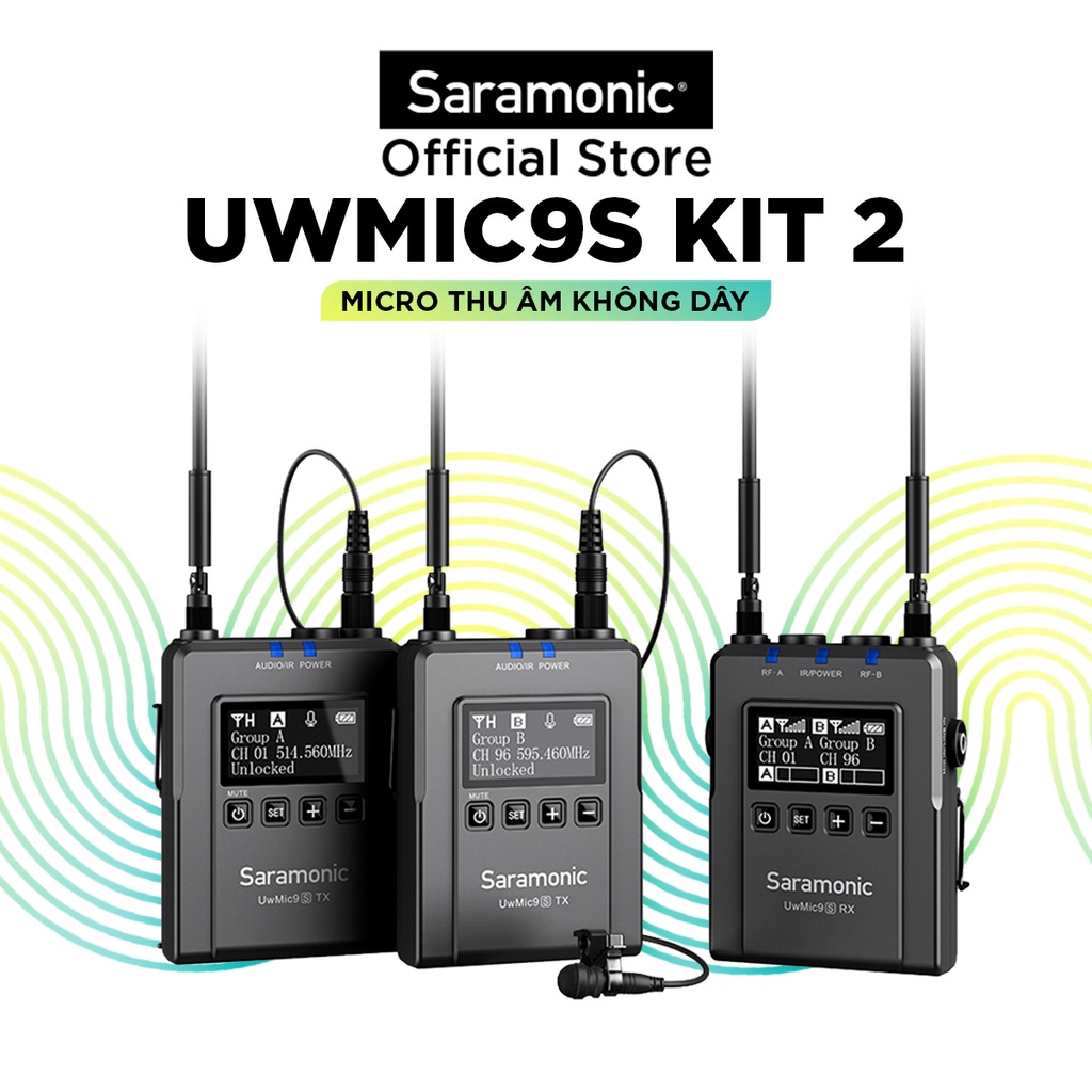 Bộ Micro Thu Âm Không Dây Saramonic UwMic9S Kit2 - Bảo Hành Chính Hãng 24 Tháng