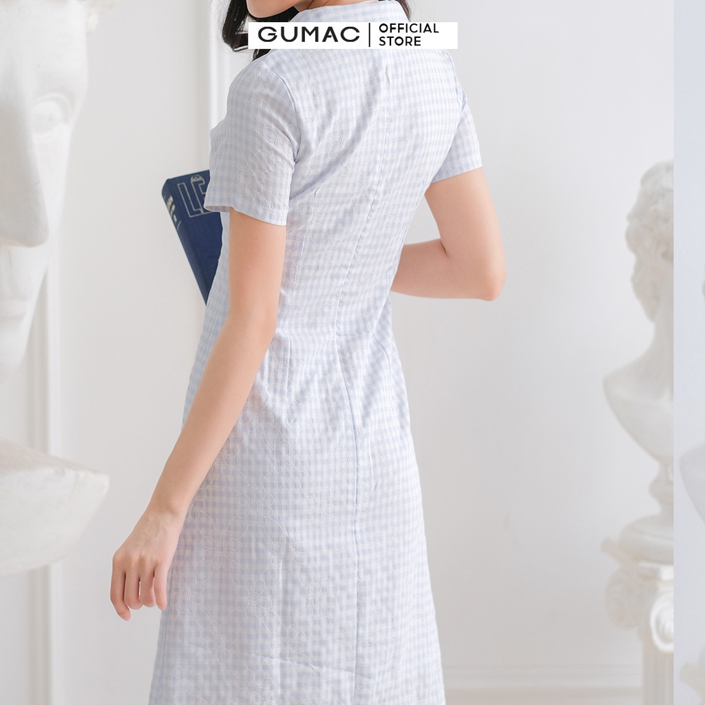 Đầm sơ mi rã ngực thời trang GUMAC DC03028