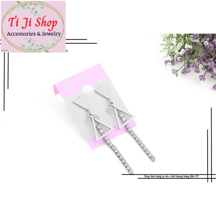 BÔNG TAI NỮ INOX TÒN TEN TAM GIÁC THỜI TRANG HÀN QUỐC đẹp, không đen -