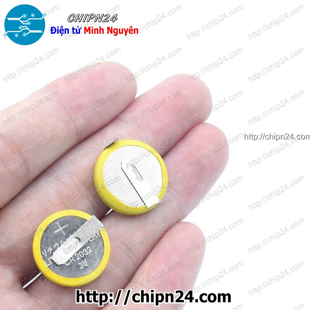 [1 VIÊN] Pin vàng CR2032 Hàn chân Cắm