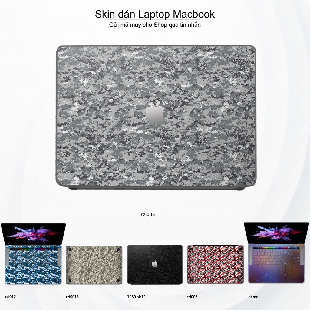 Skin dán Macbook mẫu rằn ri (đã cắt sẵn, inbox mã máy cho shop)