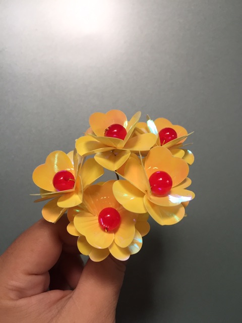 Combo 5 mai đào ảnh thật 3D 4cm nguyên liệu trang trí HandMade cây cành vàng là Ngọc phk shop