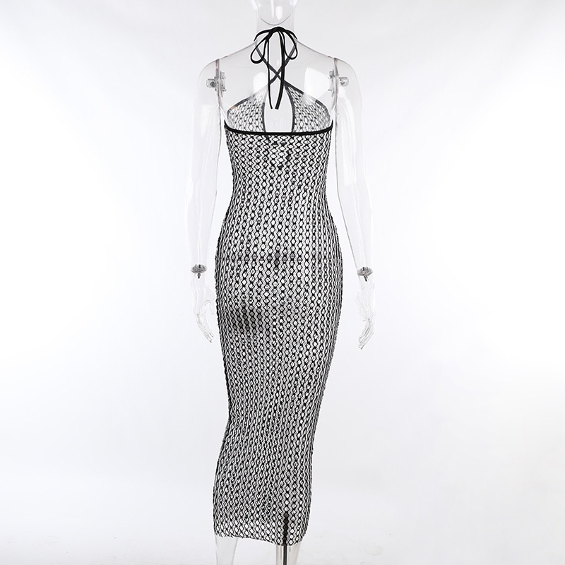 Đầm Lưới Không Tay Hở Lưng Phong Cách Đường Phố Gợi Cảm Dành Cho Nữ L0523