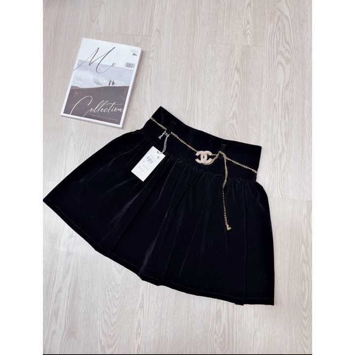 Chân váy from xòe có quần trong chất vải Nhung cao cấp dày dặn Bao Test