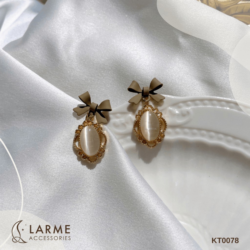 Khuyên tai, bông tai nơ tiểu thư hàn xẻng Larme Accessories - KT0078