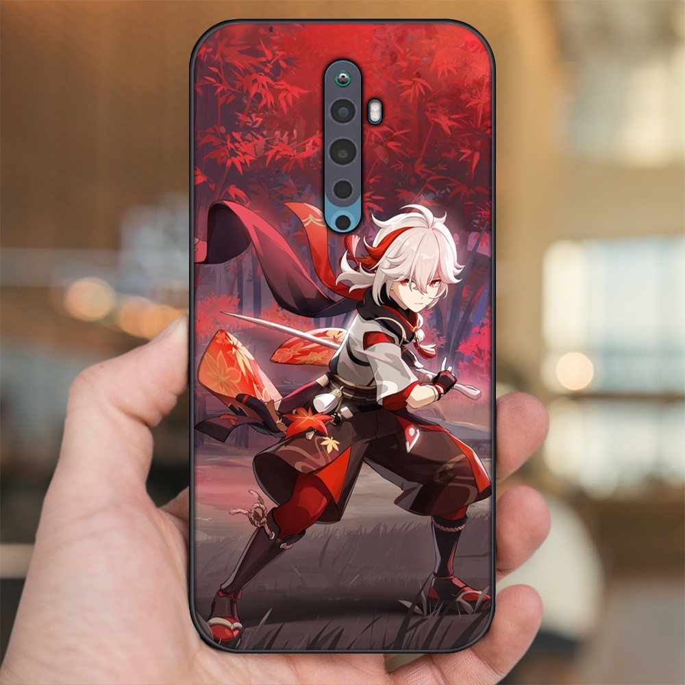 Ốp lưng Oppo Reno 2F viền đen in hình Kazuha Genshin Impact