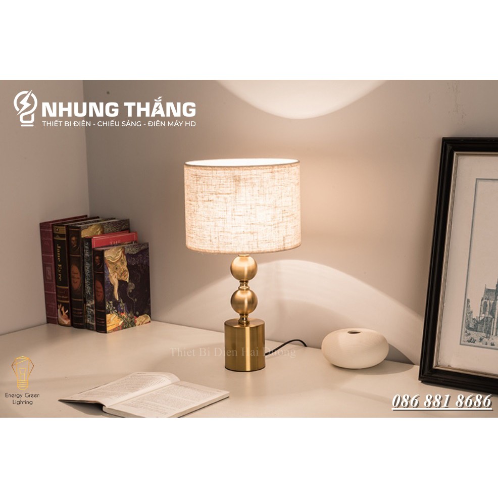 Đèn Ngủ Để Bàn S3069 Decor Vintage - Khung Kim Loại - Kiểu Dáng Sang Trọng - Tặng Kèm Bóng Led - Bảo Hành 12 Tháng