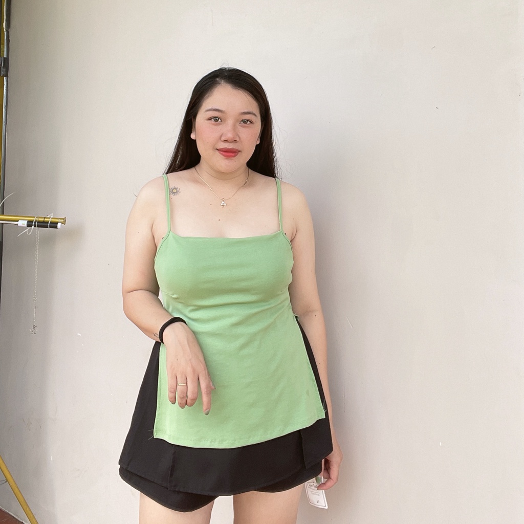 Áo Hai Dây Bigsize Xẻ Tà Dễ Thương,Áo Dây Kiểu MÃ a33