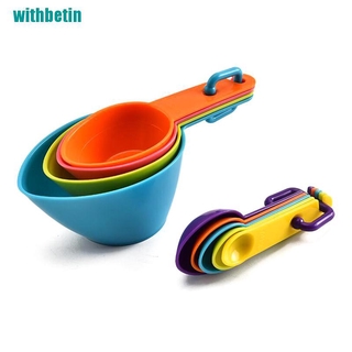 Set 4 / 5 Muỗng Đo Lường Làm Bánh Bằng Nhựa Nhiều Màu Sắc