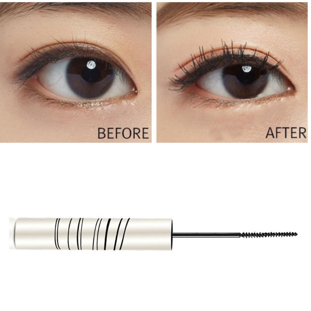 Chuốt mi Mascara chống nước Skinny Microcara 2.5mm, Mascara siêu mảnh Peinifen màu đen chống nước làm cong dày và dài mi