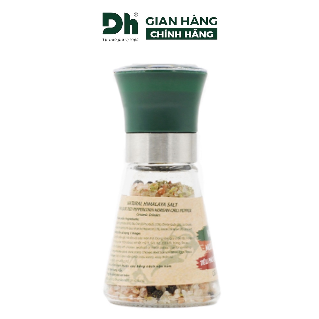 Muối Himalaya tiêu Phú Quốc ớt Hàn Quốc Natural DH Foods dạng cối xay 70gr