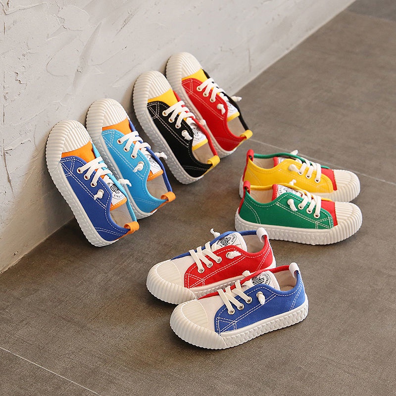 Giày Sneaker Vải canvas Đế Bằng Thoáng Khí Cho Trẻ Em