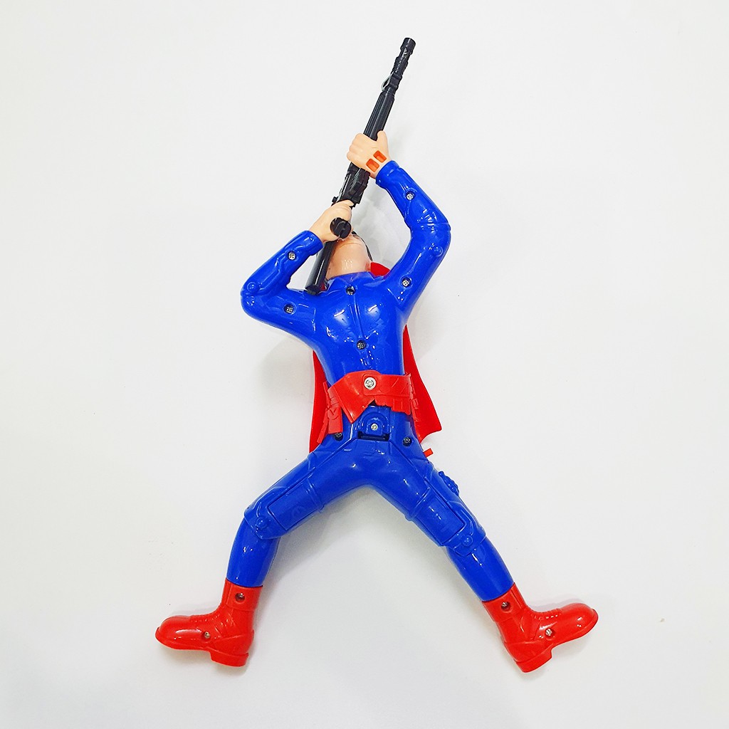 Đồ chơi người nhện đội trưởng Mỹ Siêu nhân bò bắn súng.