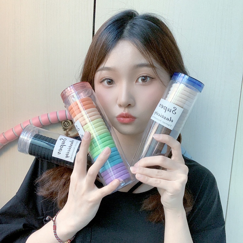 Set 24 Dây Buộc Tóc Cao Su Nylon Mềm Co Giãn Nhiều Màu Sắc Cho Bé Gái