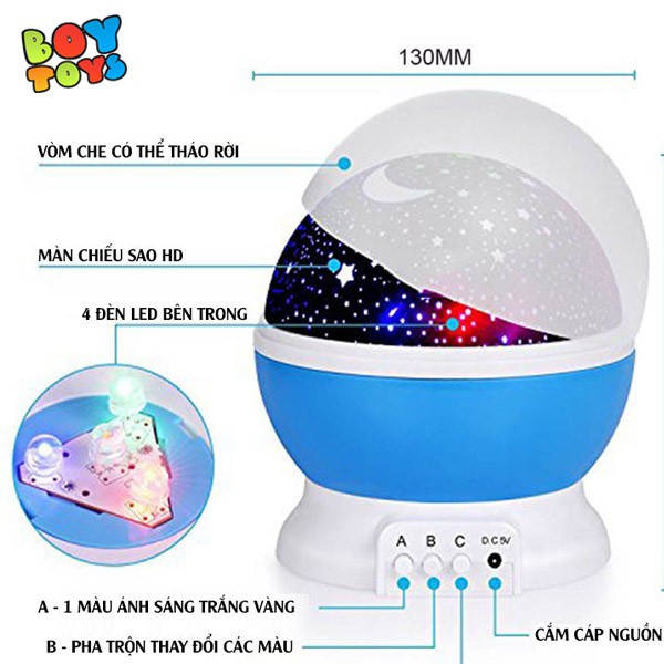 Đồ chơi cho bé đèn chiếu sao tự xoay tròn thần kỳ 360 Star Master Pro
