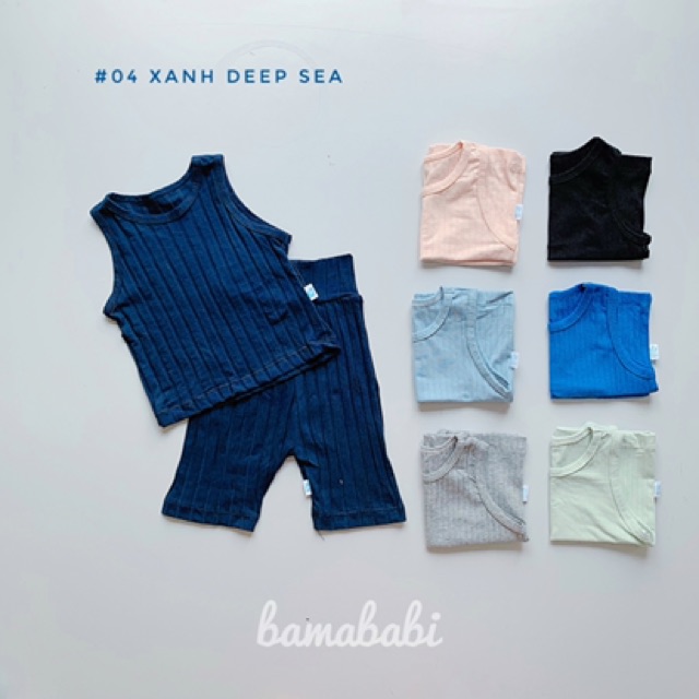 Rẻ Vô Địch - Bộ đồ ngủ trẻ em 3 lỗ Summer Sea - Made by Bama Babi