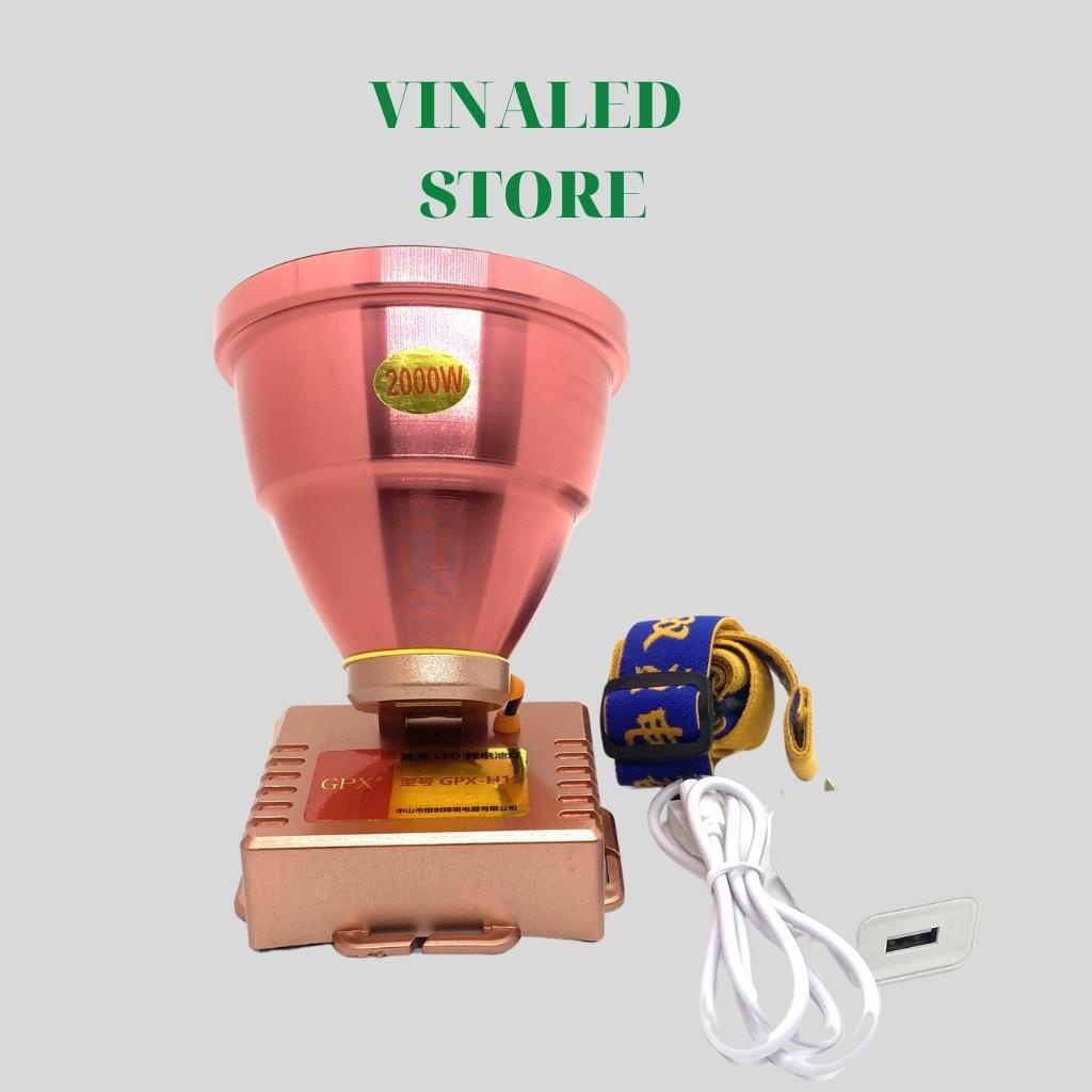 Đèn pin siêu sáng đèn đội đầu GPX H12 chiếu xa 500M chóa 10cm