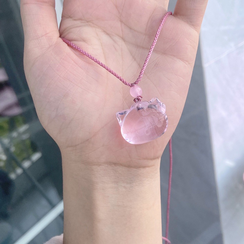 Vòng cổ Mặt Hello Kitty Đính Pha Lê Hồng Ngọt Ngào Dễ Thương
