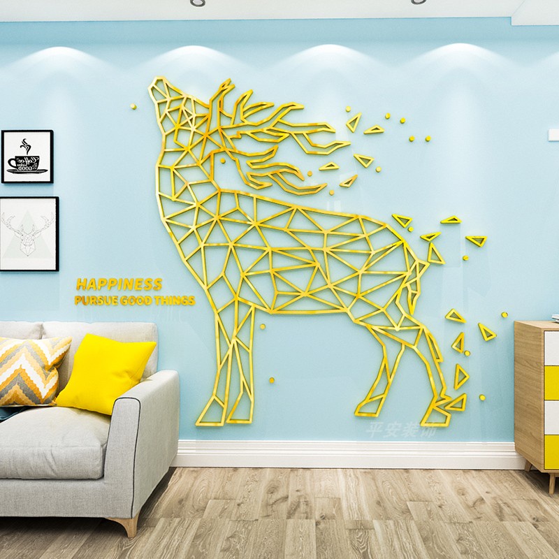 Tranh Mica Hình khối con vật Trang trí phòng khách, cửa hàng Nhiều Size - EPeBen