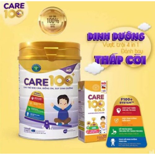 Sữa bột Care 100+ hộp 900g cho trẻ biếng ăn ,suy dinh dưỡng