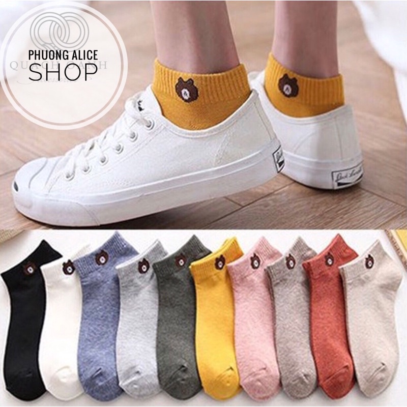 ❌FREE SHIP❌Combo đôi tất gấu cổ ngắn hoạ tiết dễ thương có video thật.