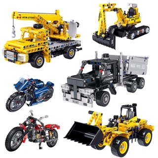 Lắp ráp Technic Xe Tải Xe Thùng Xe Đào Xe xúc đất QL 0407 0408 0409 0410 0428