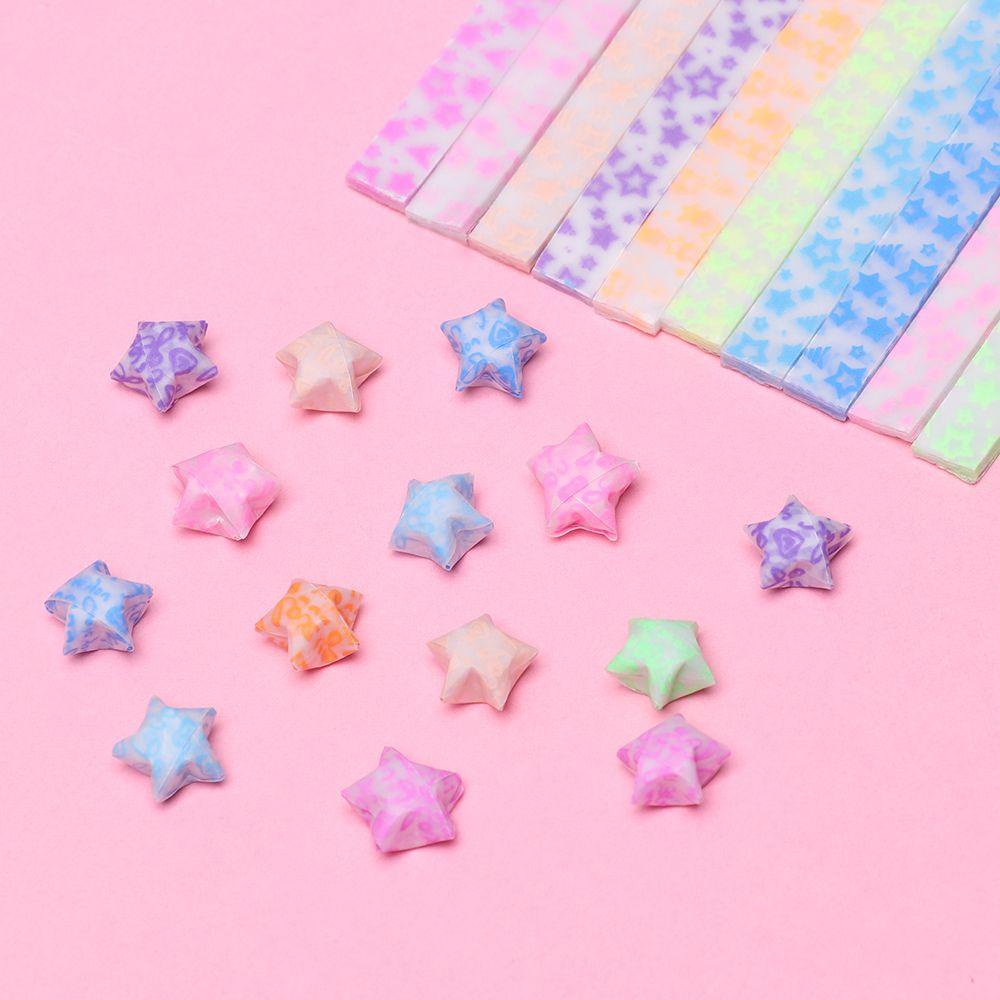 Set 210 Giấy Xếp Hình Origami Màu Kẹo Huỳnh Quang Giúp Giảm Căng Thẳng DIY