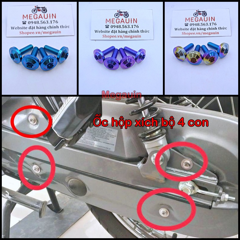 FULL Ốc GR5 Titan Dàn Áo Sirius 110cc RC thường 2006 - 2022