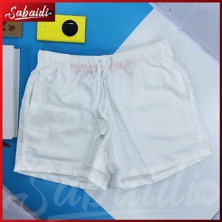 Quần short nam cotton trắng