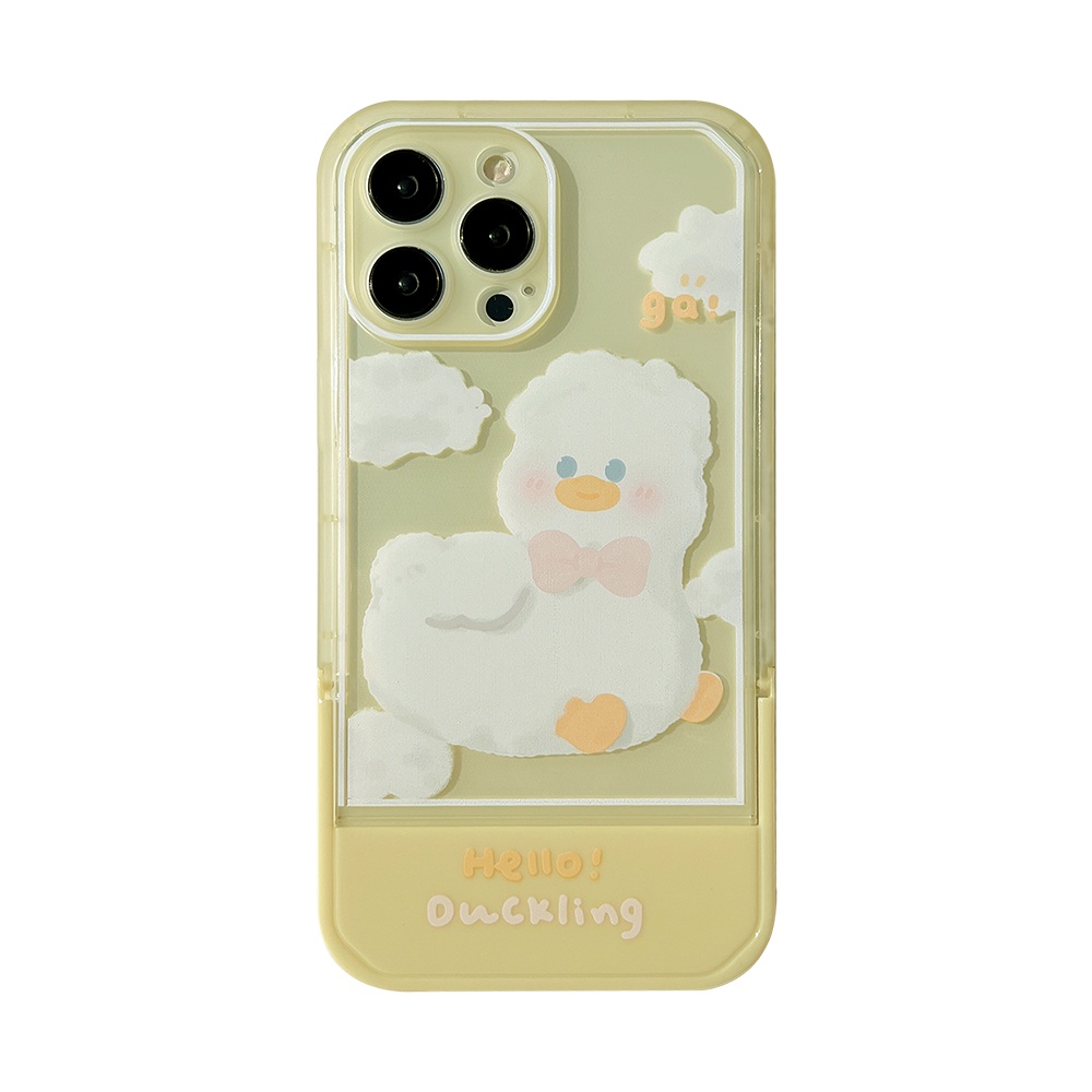 Casing For IPhone 13 12 11 7 8 Plus X Xs Xr Pro Max 7+ 8+ SE 2020 Xsmax Promax 13Promax 12Promax 11Promax Stand Cute Cartoon Flower Bear Duck Invisible folding bracket couple friends Phone Back Case Cover TX 03