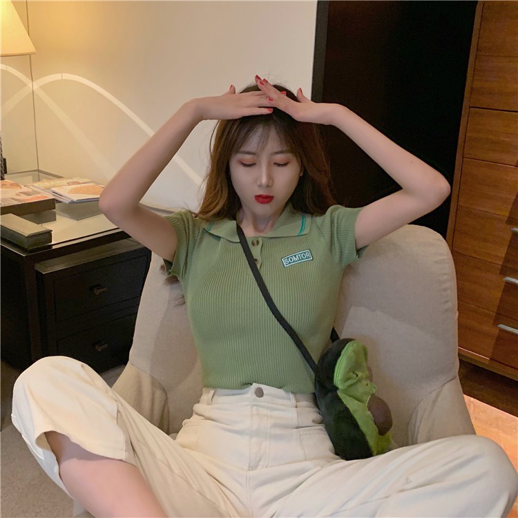 Áo thun ZHELIHANGFEI polo tay ngắn phong cách hong kong thời trang mùa hè hàng mới dành cho bạn nữ