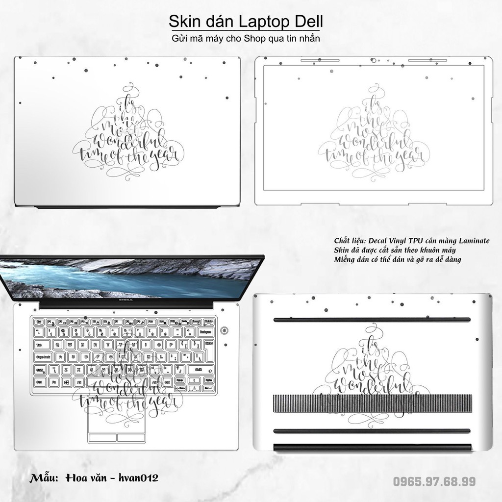 Skin dán Laptop Dell in hình Hoa văn nhiều mẫu 2 (inbox mã máy cho Shop)