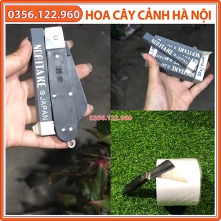 [Ảnh thật] Bộ 3 dụng cụ chiết ghép cây lưỡi đen cán gập, giấy ghép tự hủy khổ 5cm, 3 viên đá mài Nhật Bản cao cấp