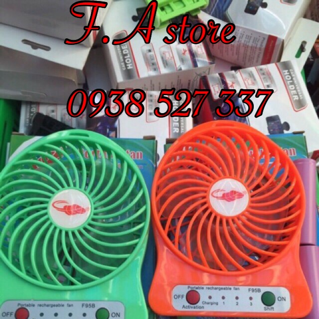 Quạt sạc tích điện mini 3 tốc độ gió tặng kèm 1 pin + 1 dây cáp sạc giá rẻ