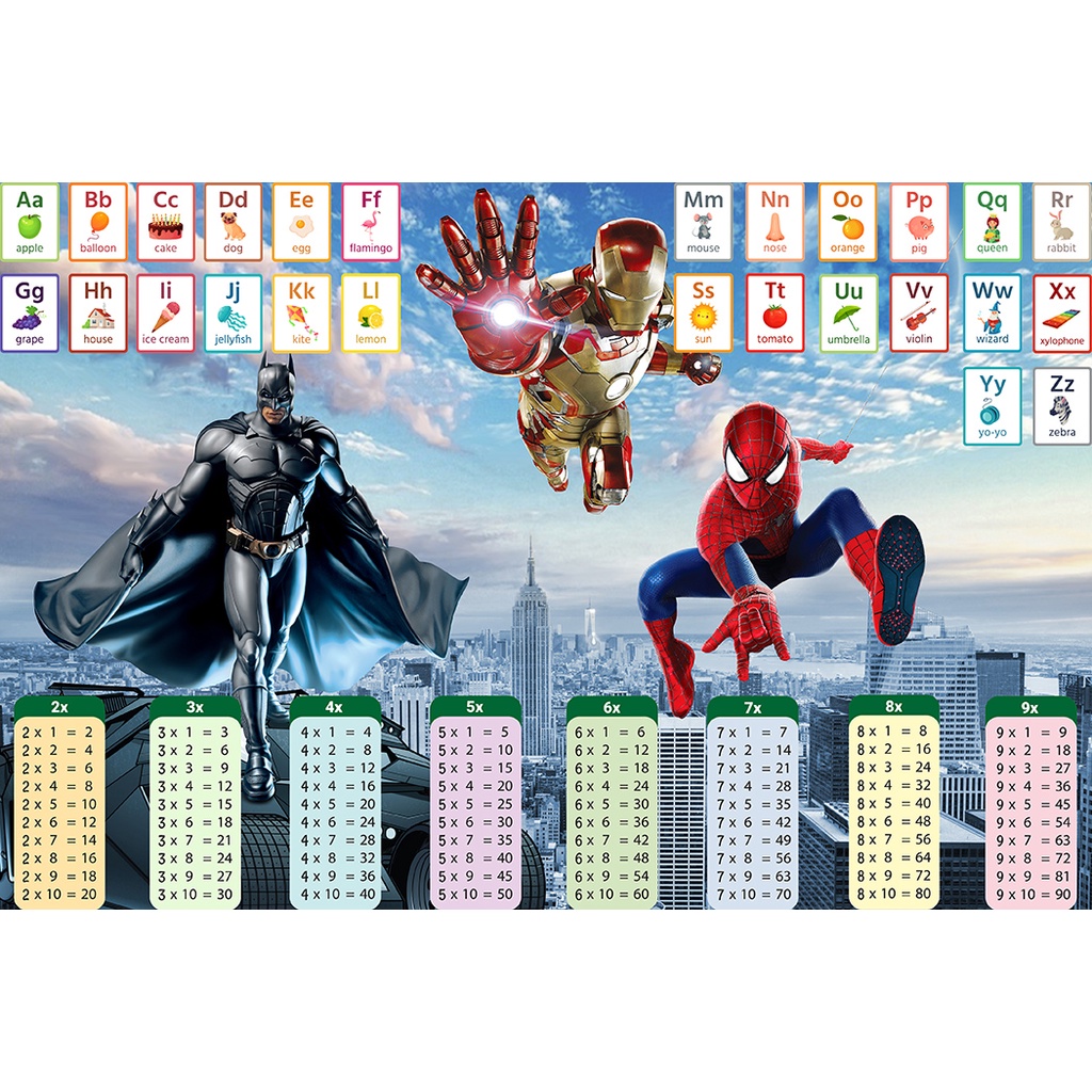 Decal dày trang trí bàn học cho bé Siêu Anh Hùng và Siêu Nhân nhiều mẫu lựa chọn