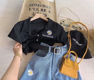 🌟Quần Ngố + Crop Bông Cúc