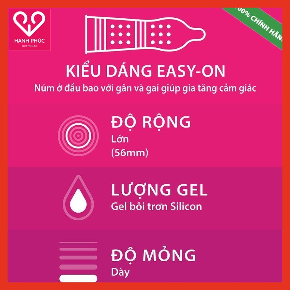 Bao Cao Su Durex Pleasuremax [CHE TÊN], Bao cao su durex gai, Tăng khoái cảm, Kéo dài thời gian