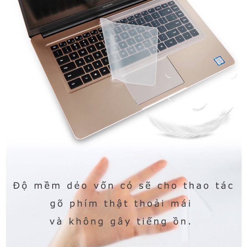 Tấm Silicon Phủ Bàn Phím Laptop 15 - 17 inch Chống Nước, Chống Bụi Bẩn