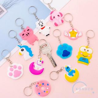KOGOCO Silica Gel Key Ring Girl's Heart Key Chain Cartoon Satchel Pendant