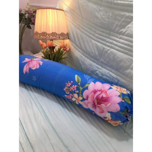 Gối ôm bông hạt + vỏ gối (35x100)cm