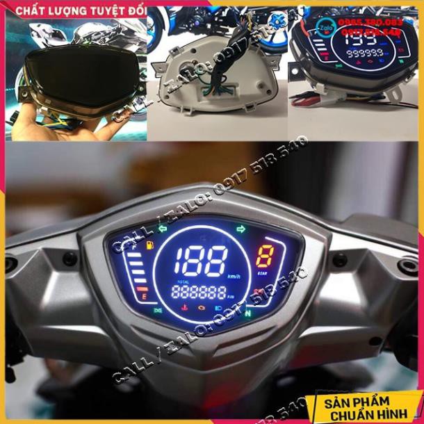 🏍 Đồng Hồ Lcd Full Led Cho Sirius, Exciter 2006 - 2010, Spark (mẫu mới 2021) 🏍