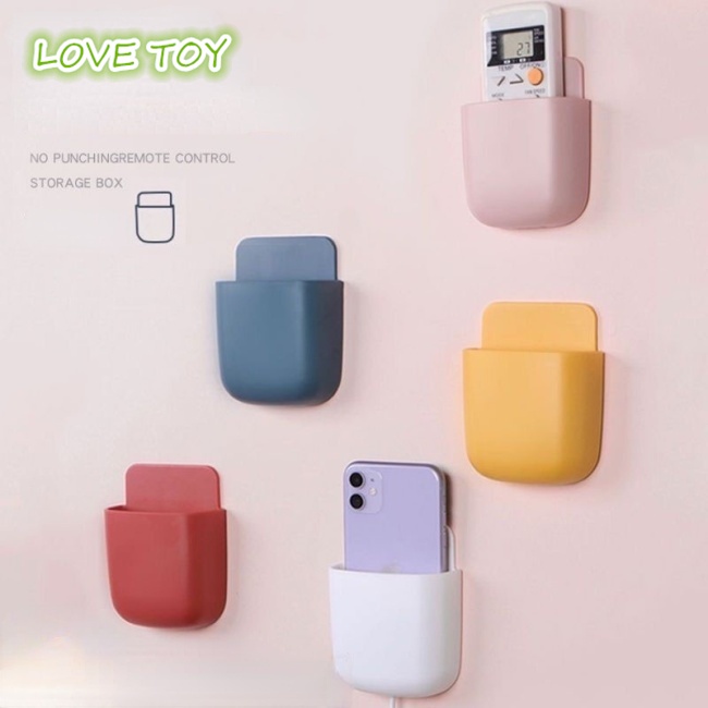 Hộp Treo Tường Đựng Điều Khiển Từ Xa/Điện Thoại/Điều Khiển Từ Xa Treo Tường Không Cần Khoan 6 Màu