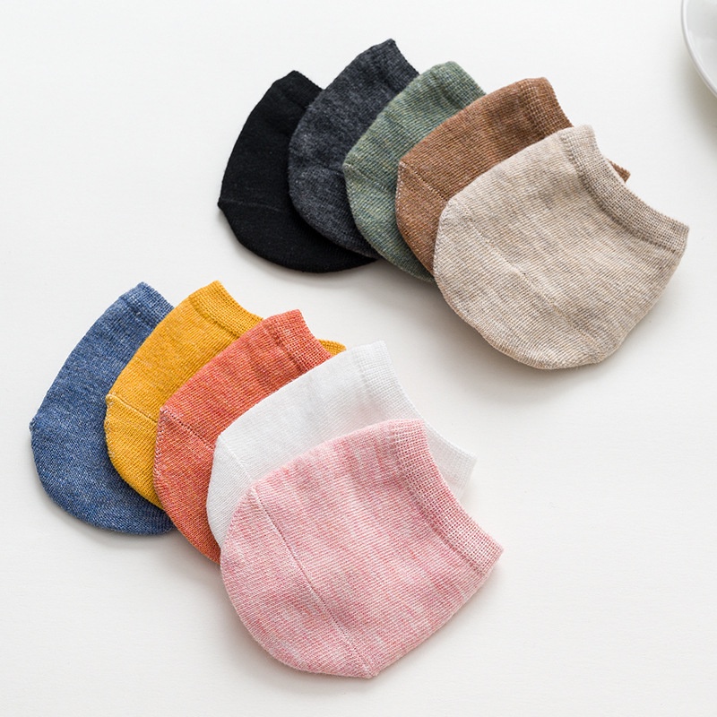 Vớ Nửa Bàn Chân Bằng Cotton Mềm Vô Hình Thoáng Khí Màu Kẹo Thời Trang Mùa Hè Cho Nữ