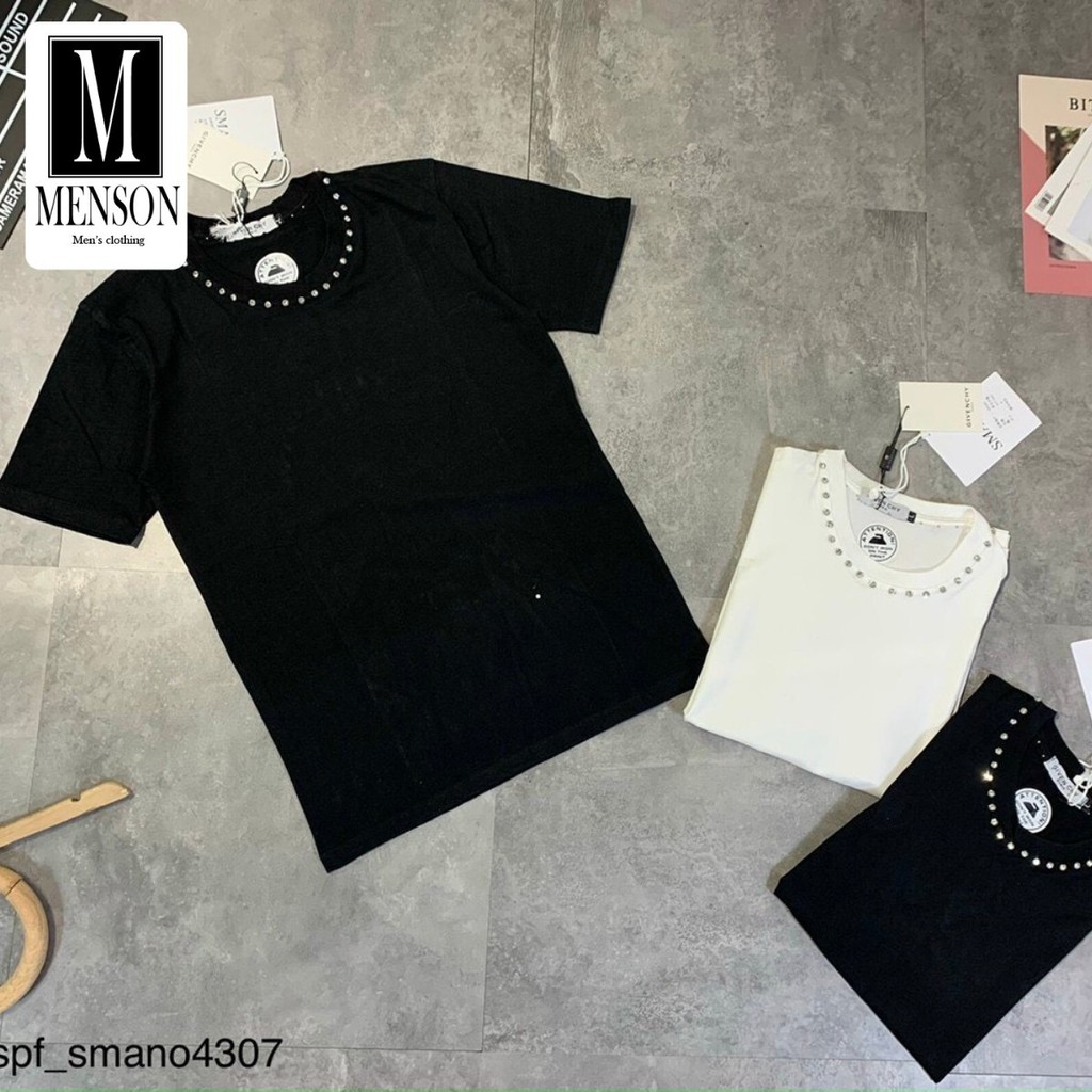 ⭐️SIÊU PHẨM⭐️Áo Phông Nam Cổ Tròn Đính Đá Chất Mát Mùa Hè - Áo Thun Nam cotton co giãn thoáng mát MENSON M6201 | BigBuy360 - bigbuy360.vn