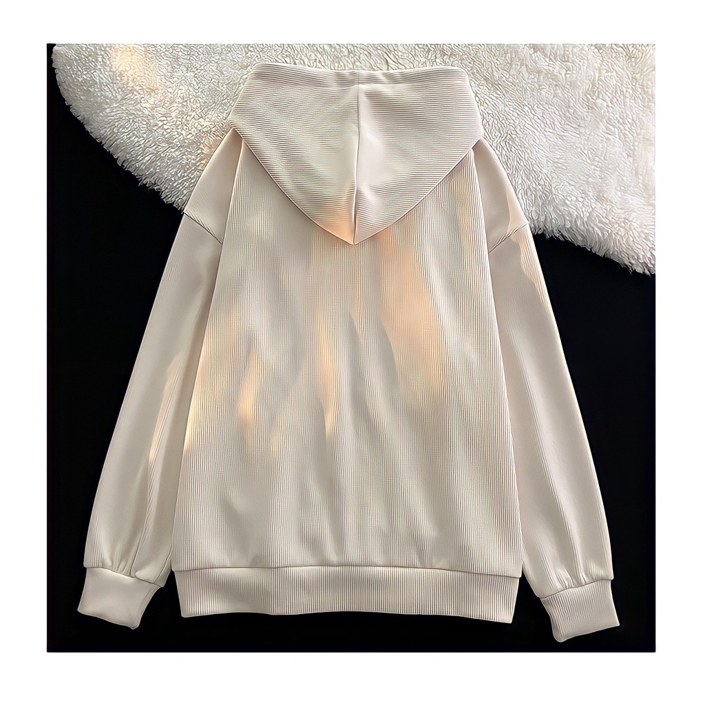 Áo Hoodie Zip Unisex Studio Nỉ Gân 🦋 Áo Khoác Nỉ Nam Nữ Dáng Rộng 2 Màu 🦋