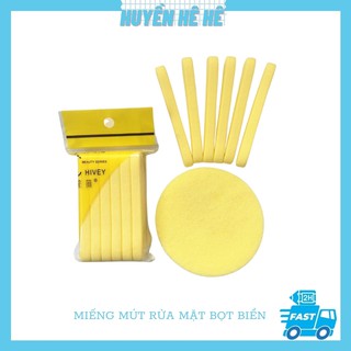 Bọt biển - Bông nở rửa mặt Chivey 12 miếng.Miếng mút rửa mặt bọt biển dạng nén ( Gói 12 thanh) HH120