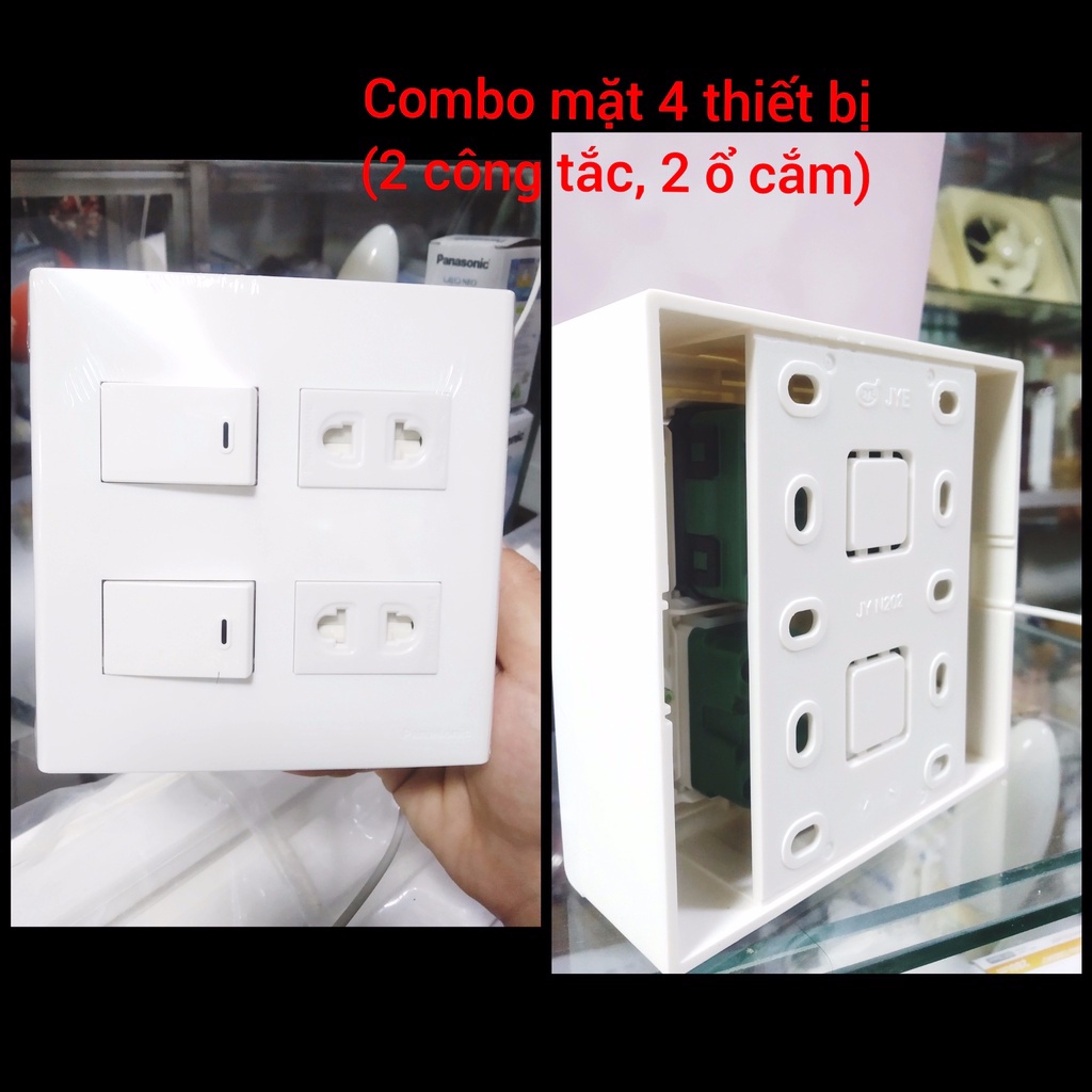 Combo mặt 4 thiết bị ( 2 công tắc, 2 ổ cắm) Wide Panasonic