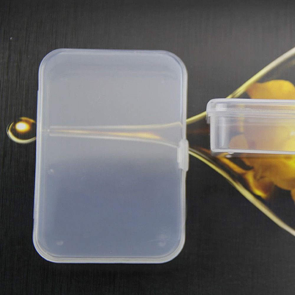 Set 2 Hộp Nhựa Trong Suốt Hình Chữ Nhật Nhiều Màu Đựng Đồ Tiện Dụng