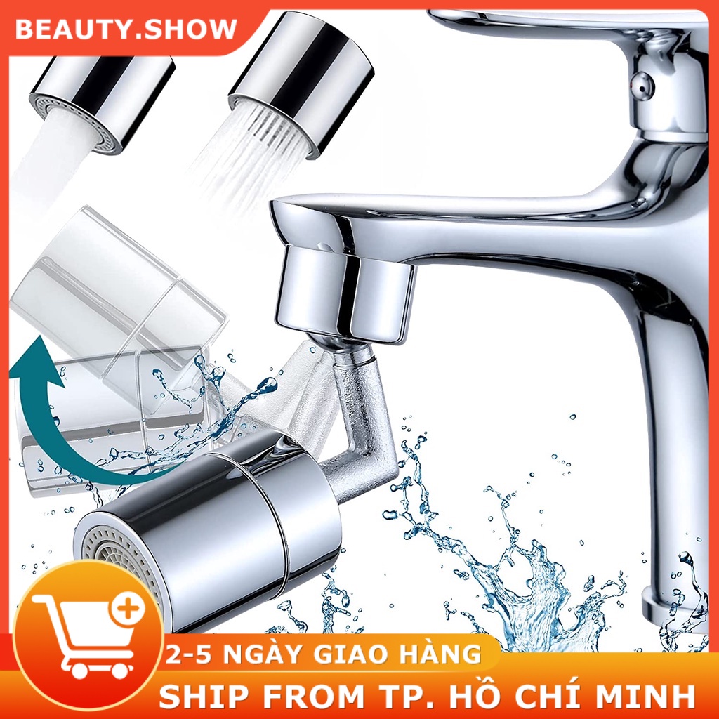 Đầu nối tăng áp xoay 720 độ thiết kế thông minh lắp vòi nước chậu rửa bát chén lavabo đầu nối vòi nước tăng áp