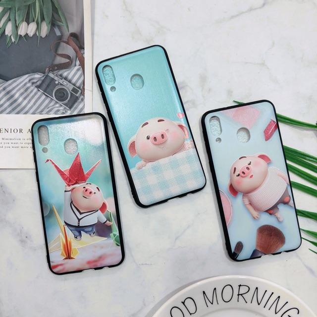 Ốp Samsung M20 Viền Nhựa Dẻo Hình Heo Dễ Thương